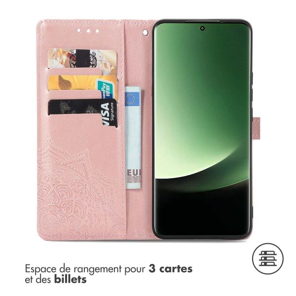 imoshion Etui de téléphone portefeuille Mandala Xiaomi 13 Ultra - Rose Dorée