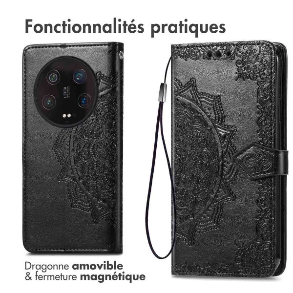 iMoshion Etui de téléphone portefeuille Mandala Xiaomi 13 Ultra - Noir