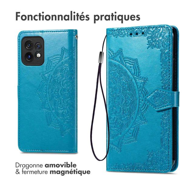 iMoshion Etui de téléphone portefeuille Mandala Motorola Edge 40 Pro - Turquoise