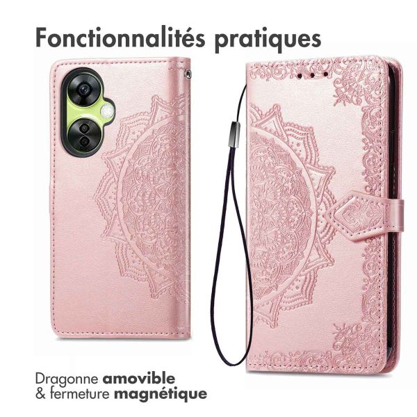 iMoshion Etui de téléphone portefeuille Mandala OnePlus Nord CE 3 Lite - Rose Dorée