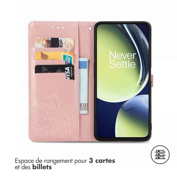 iMoshion Etui de téléphone portefeuille Mandala OnePlus Nord CE 3 Lite - Rose Dorée