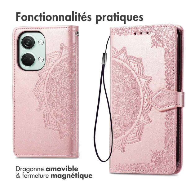iMoshion Etui de téléphone portefeuille Mandala OnePlus Nord 3 - Rose Dorée