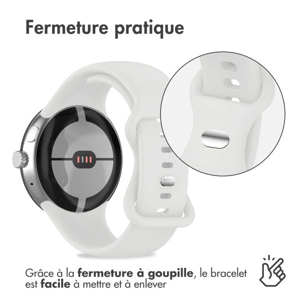 imoshion Bracelet en silicone Google Pixel Watch / Watch 2 / Watch 3 (41 mm) - Taille S - Blanc