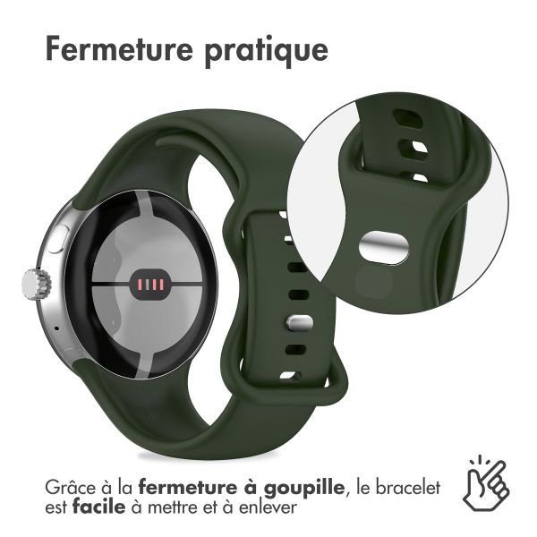 imoshion Bracelet en silicone Google Pixel Watch / Watch 2 / Watch 3 (41 mm) - Taille S - Vert foncé