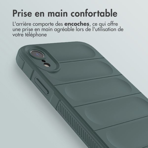 iMoshion Coque arrière EasyGrip iPhone Xr - Vert foncé