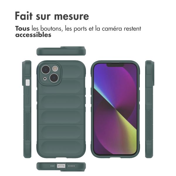 iMoshion Coque arrière EasyGrip iPhone 14 - Vert foncé