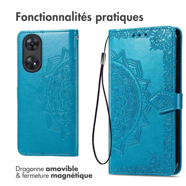 iMoshion Etui de téléphone portefeuille Mandala Oppo Reno 8 T (4G) - Turquoise