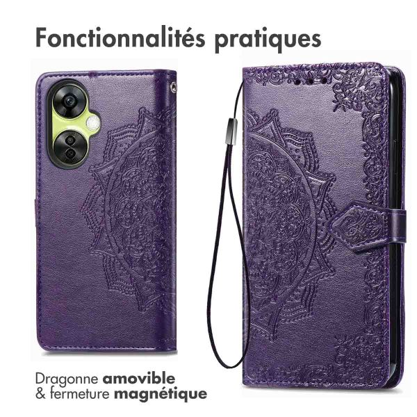 iMoshion Etui de téléphone portefeuille Mandala OnePlus Nord CE 3 / CE 3 Lite - Violet