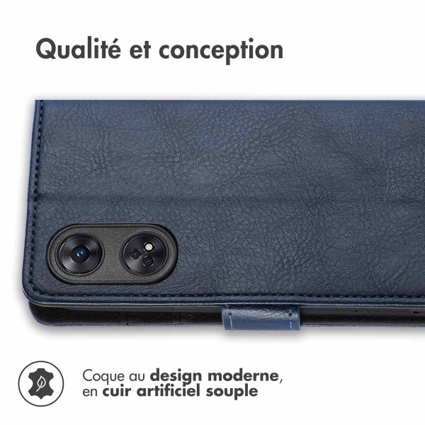 imoshion Étui de téléphone portefeuille Luxe Oppo Reno 8 T (4G) - Bleu foncé