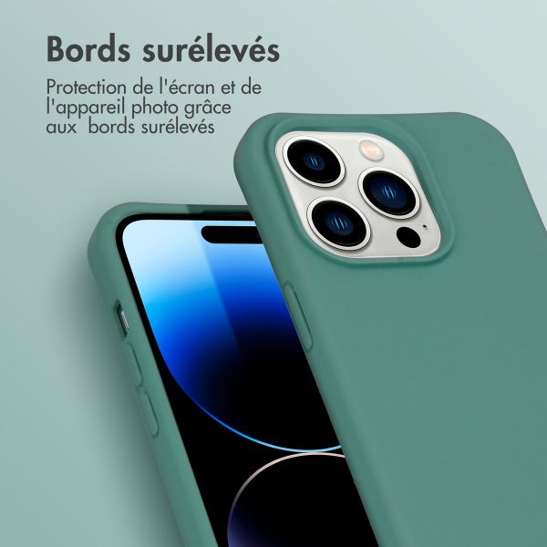 iMoshion Coque de couleur avec cordon amovible iPhone 14 Pro - Vert foncé