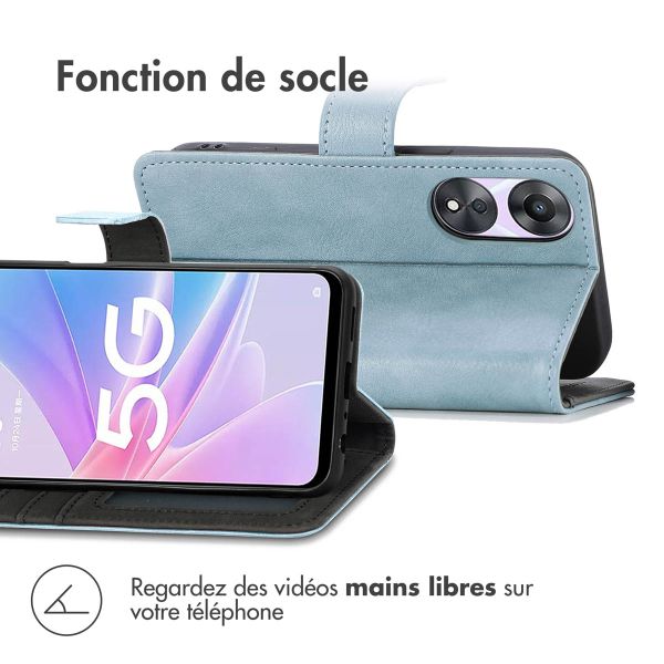 imoshion Étui de téléphone portefeuille Luxe Oppo A78 (4G) - Bleu clair