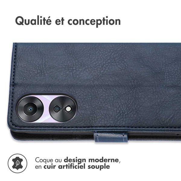 imoshion Étui de téléphone portefeuille Luxe Oppo A78 (4G) - Bleu foncé