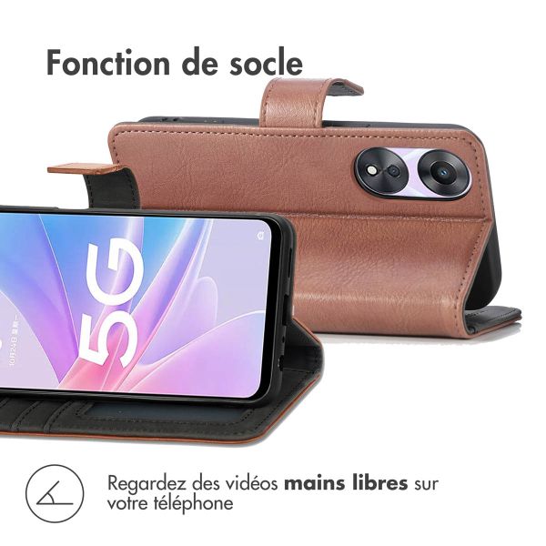 imoshion Étui de téléphone portefeuille Luxe Oppo A78 (4G) - Brun