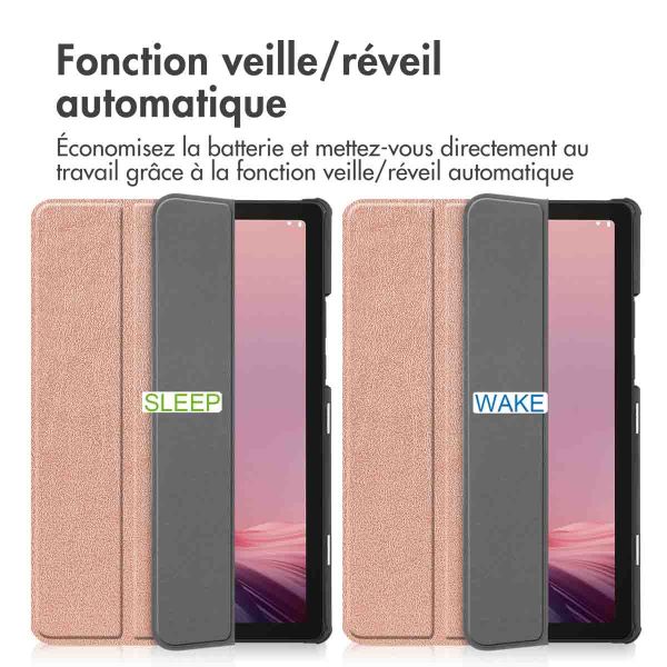 imoshion Coque tablette Trifold Lenovo Tab M9 - Rose Dorée