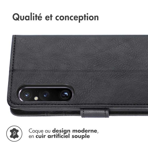 imoshion Étui de téléphone portefeuille Luxe Sony Xperia 1 V - Noir