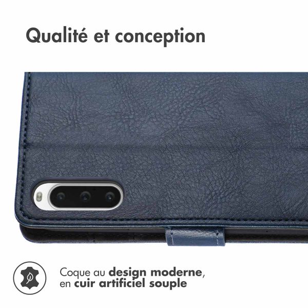 imoshion Étui de téléphone portefeuille Luxe Sony Xperia 10 V - Bleu foncé