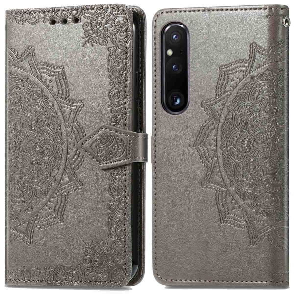 imoshion Etui de téléphone portefeuille Mandala Sony Xperia 1 V - Gris