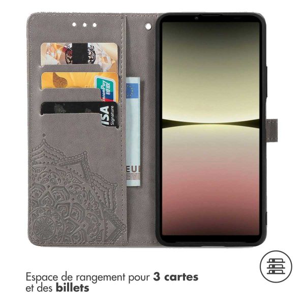 iMoshion Etui de téléphone portefeuille Mandala Sony Xperia 10 V - Gris