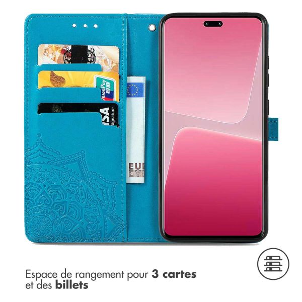 imoshion Etui de téléphone portefeuille Mandala Xiaomi 13 Lite - Turquoise