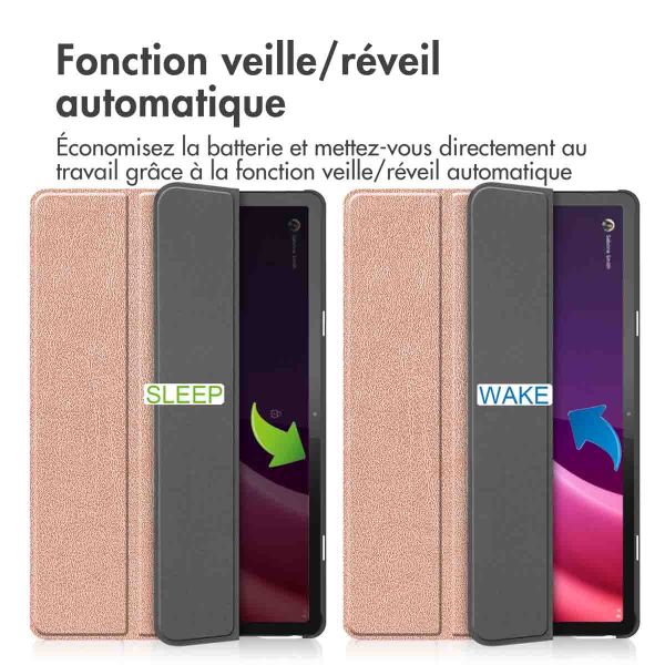 iMoshion Coque tablette Trifold Lenovo Tab P11 (2nd gen) - Rose Dorée