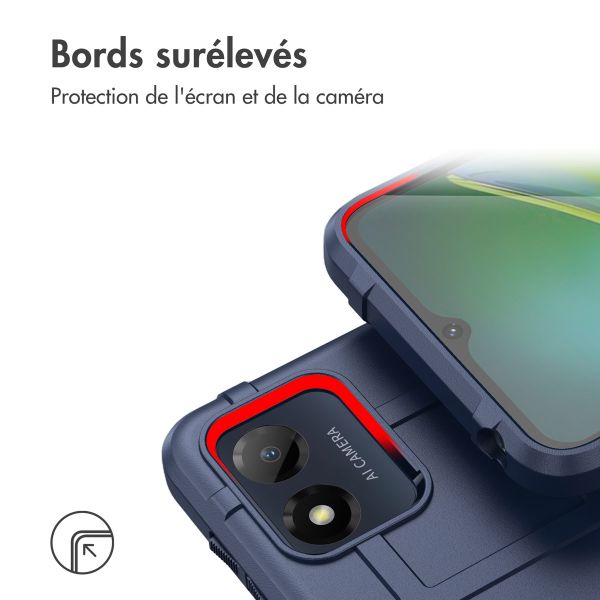 iMoshion Coque Arrière Rugged Shield Motorola Moto E13 - Bleu foncé