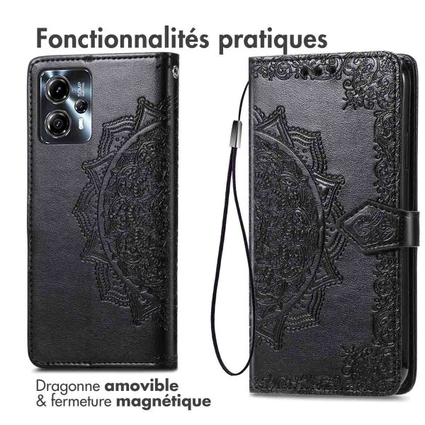 iMoshion Etui de téléphone portefeuille Mandala Motorola Moto G13 / G23 - Noir