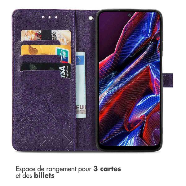 imoshion Etui de téléphone portefeuille Mandala Xiaomi Poco X5 5G - Violet