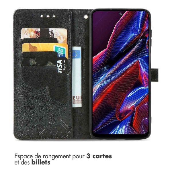 iMoshion Etui de téléphone portefeuille Mandala Xiaomi Poco X5 5G - Noir