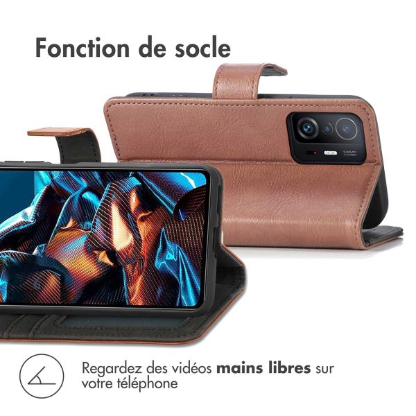 iMoshion Étui de téléphone portefeuille Luxe Xiaomi Poco X5 Pro 5G - Brun