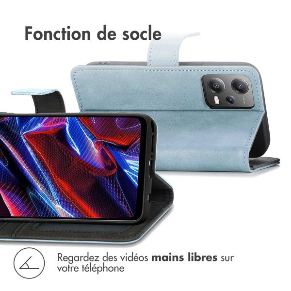 iMoshion Étui de téléphone portefeuille Luxe Xiaomi Poco X5 5G - Bleu clair