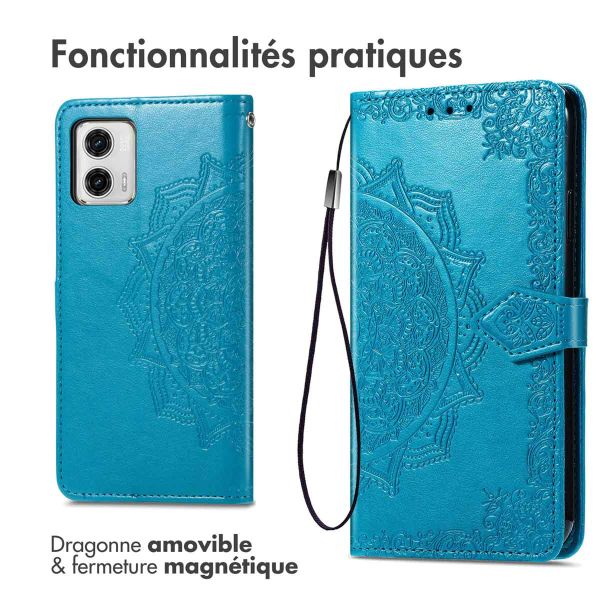 imoshion Etui de téléphone portefeuille Mandala Motorola Moto G73 - Turquoise