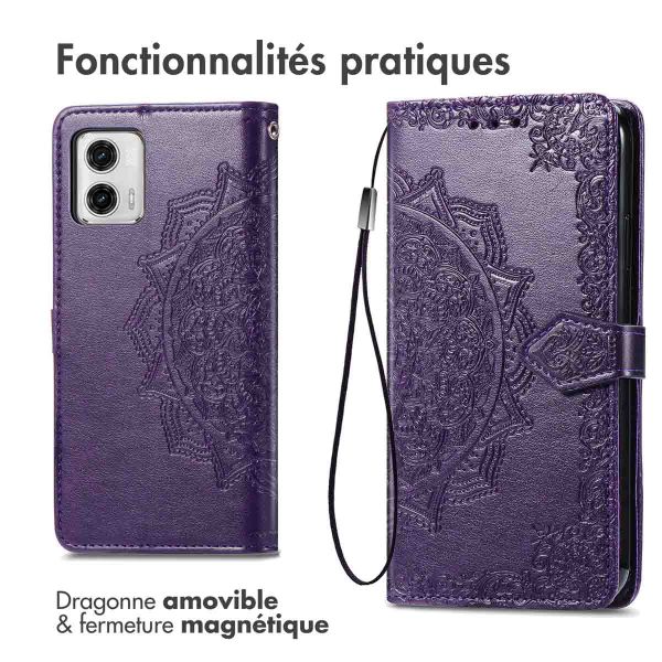 imoshion Etui de téléphone portefeuille Mandala Motorola Moto G73 - Violet