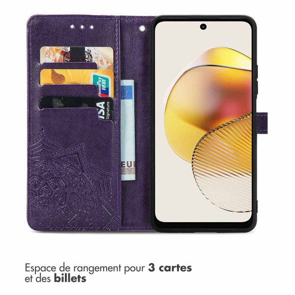 imoshion Etui de téléphone portefeuille Mandala Motorola Moto G73 - Violet