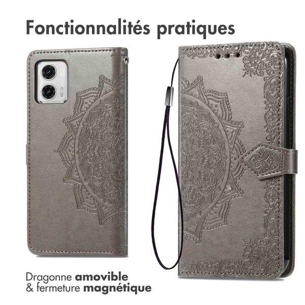 iMoshion Etui de téléphone portefeuille Mandala Motorola Moto G73 - Gris