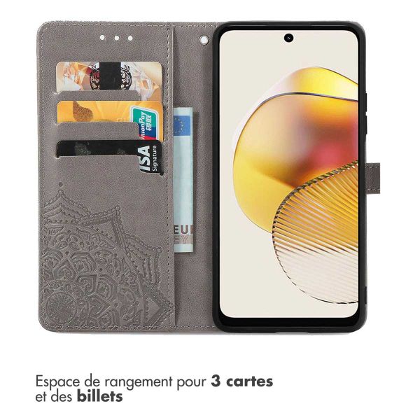 iMoshion Etui de téléphone portefeuille Mandala Motorola Moto G73 - Gris