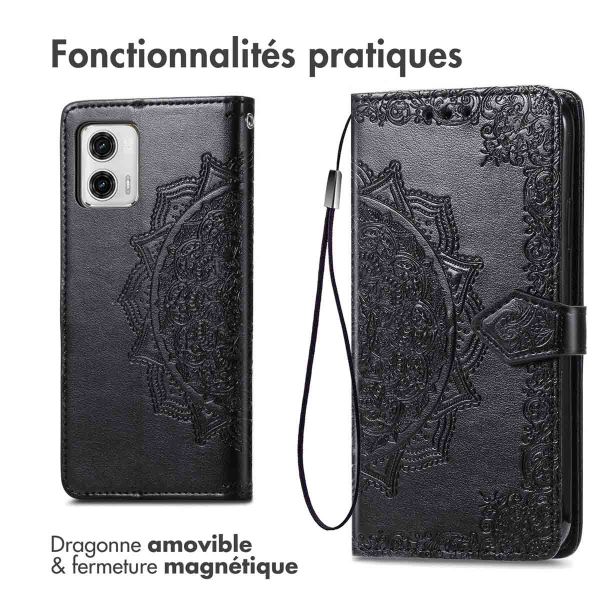 iMoshion Etui de téléphone portefeuille Mandala Motorola Moto G73 - Noir