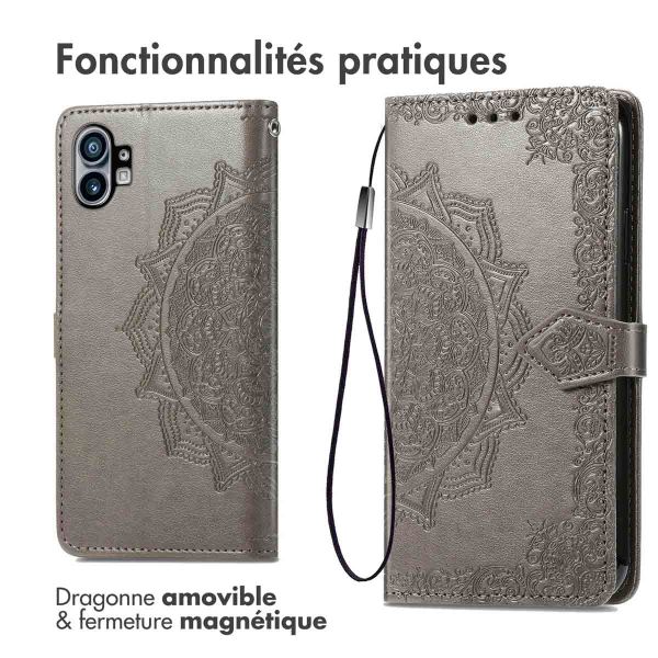 iMoshion Etui de téléphone portefeuille Mandala Nothing Phone (1) - Gris