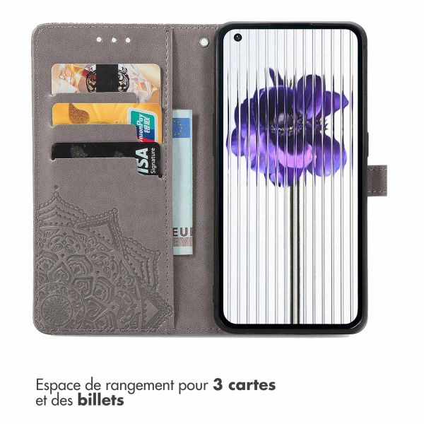 imoshion Etui de téléphone portefeuille Mandala Nothing Phone (1) - Gris