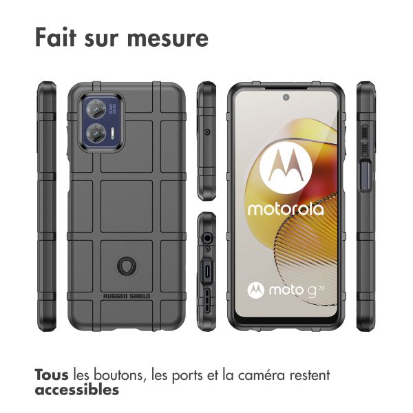 iMoshion Coque Arrière Rugged Shield Motorola Moto G73 - Noir