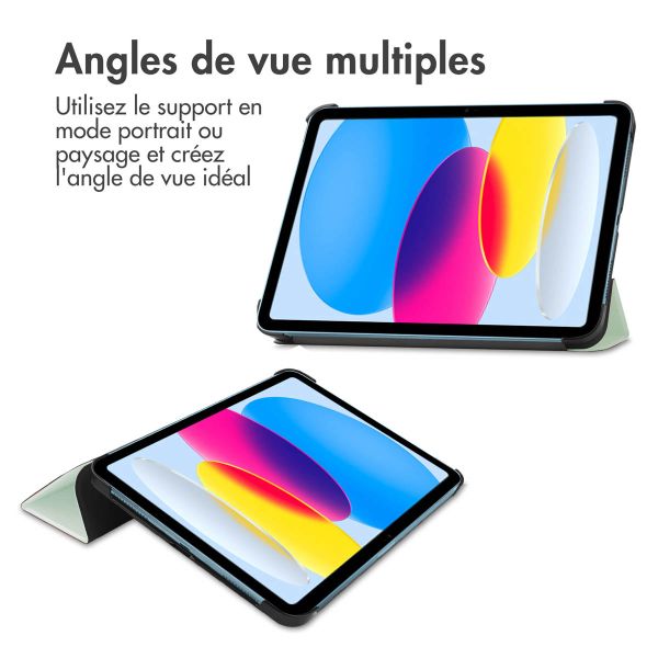 imoshion Coque tablette Trifold iPad 10 (2022) 10.9 pouces - Vert clair