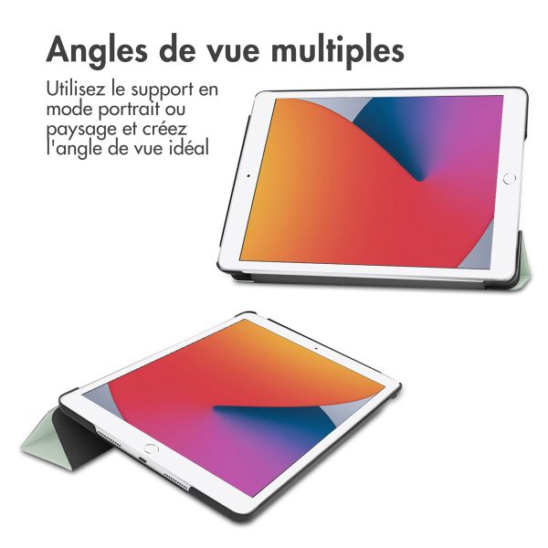 imoshion Coque tablette Trifold iPad 9 (2021) 10.2 pouces / iPad 8 (2020) 10.2 pouces / iPad 7 (2019) 10.2 pouces - Vert clair