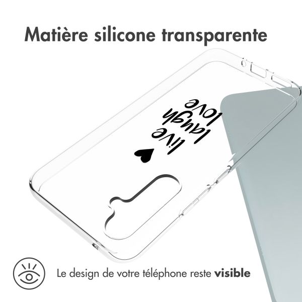 iMoshion Coque Design Samsung Galaxy A54 (5G) - Live Laugh Love - Noir