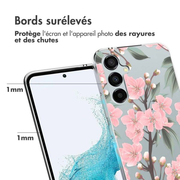 iMoshion Coque Design Samsung Galaxy A54 (5G) - Fleur - Rose / Vert