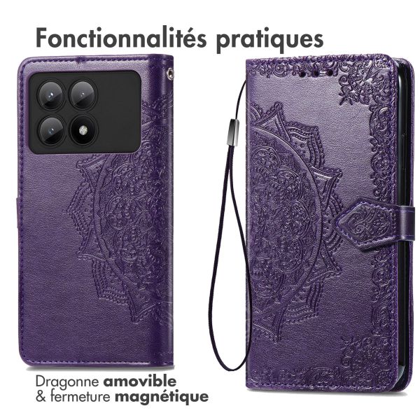 iMoshion Etui de téléphone portefeuille Mandala Xiaomi Poco X6 Pro - Violet
