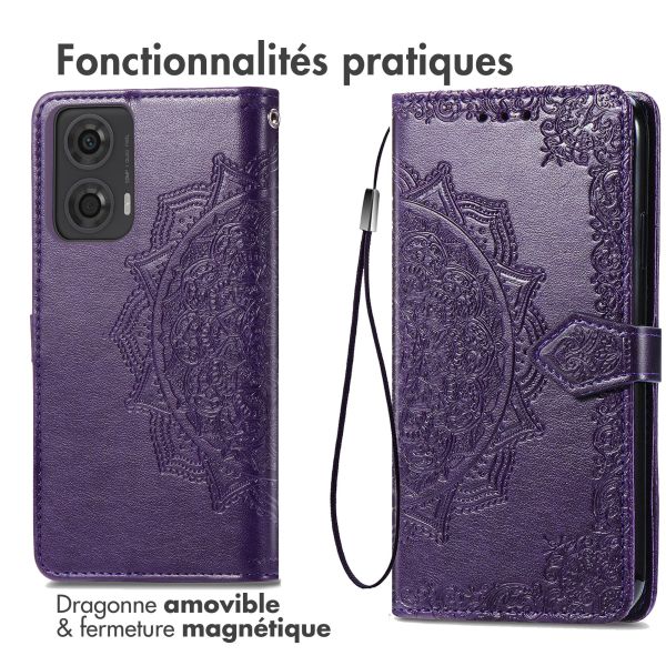 iMoshion Etui de téléphone portefeuille Mandala Motorola Moto G04 / G24 - Violet