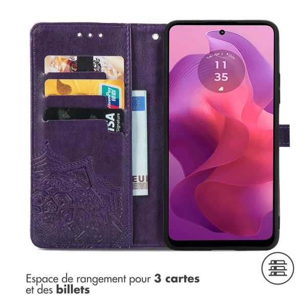 iMoshion Etui de téléphone portefeuille Mandala Motorola Moto G04 / G24 - Violet