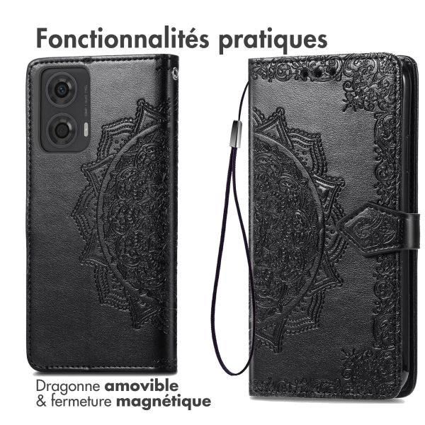 imoshion Etui de téléphone portefeuille Mandala Motorola Moto G04 / G24 - Noir