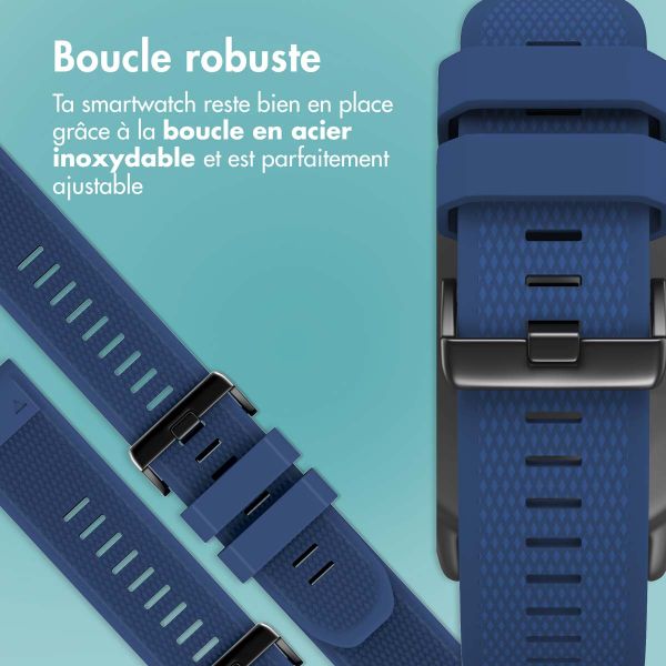 imoshion Bracelet QuickFit® en silicone - Connexion Garmin Watch 22 mm - Bleu foncé