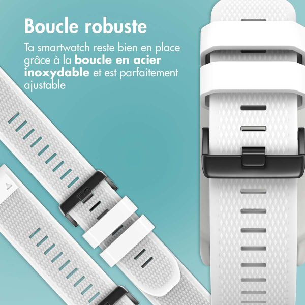 imoshion Bracelet QuickFit® en silicone - Connexion Garmin Watch 22 mm - Blanc