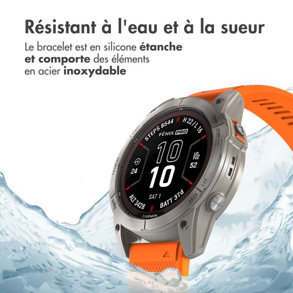 imoshion Bracelet QuickFit® en silicone - Connexion Garmin Watch 26 mm - Orange